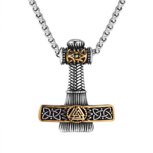 Viking Stainless Steel Thor's Hammer Runes - Protection Viking Ancient Necklace