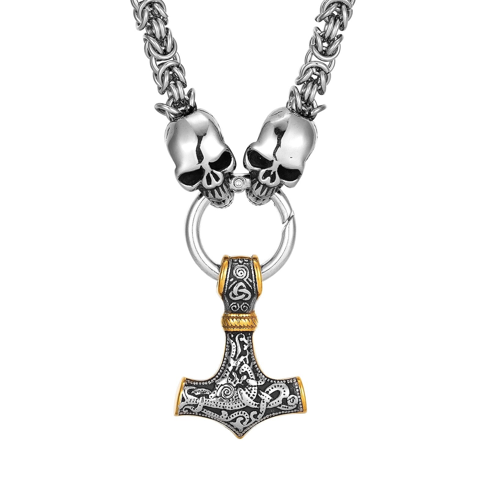 Viking Thor's Hammer Heads Death Necklace 1 Viking Thor's Hammer Heads Death Necklace