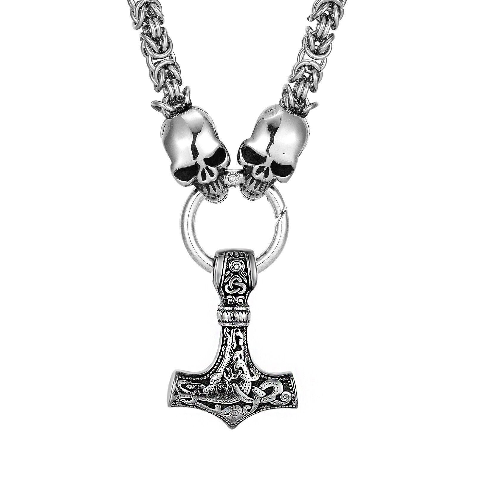 Viking Thor's Hammer Heads Death Necklace 2 Viking Thor's Hammer Heads Death Necklace - Image 2