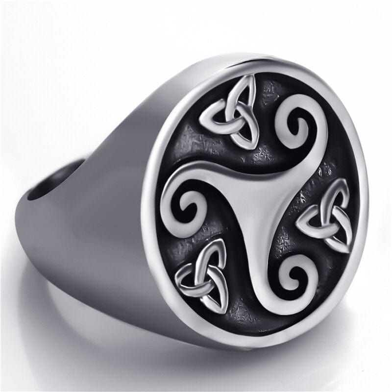 Viking Triskel Stainless Steel Ring 2 Viking Triskel Stainless Steel Ring - Image 2