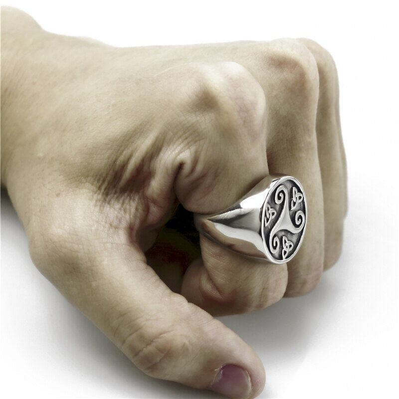 Viking Triskel Stainless Steel Ring 3 Viking Triskel Stainless Steel Ring - Image 3