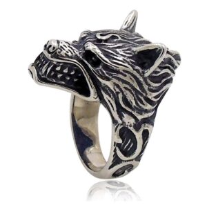 Viking Wolf Head Fenrir Ring