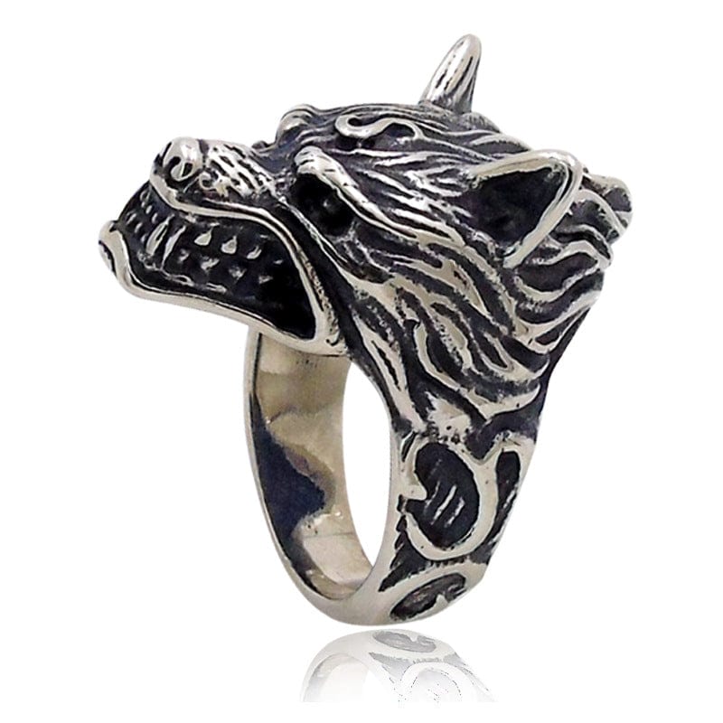 Viking Wolf Head Fenrir Ring 1 Viking Wolf Head Fenrir Ring
