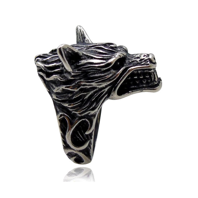 Viking Wolf Head Fenrir Ring 3 Viking Wolf Head Fenrir Ring - Image 3