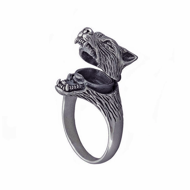Viking Wolf Head Fenrir Zinc Alloy Ring 1 Viking Wolf Head Fenrir Zinc Alloy Ring