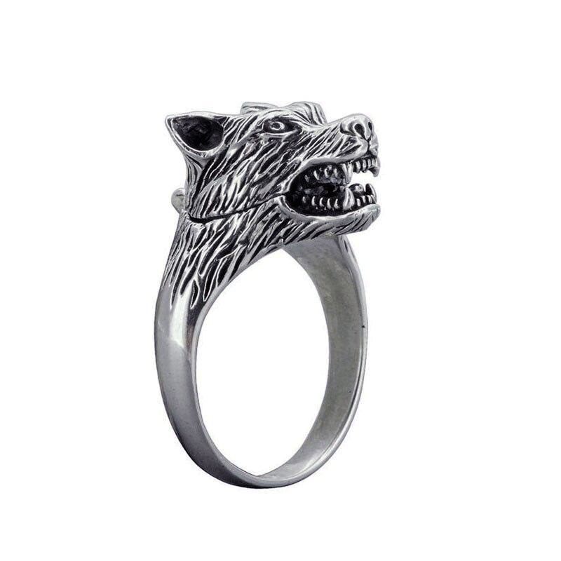 Viking Wolf Head Fenrir Zinc Alloy Ring 2 Viking Wolf Head Fenrir Zinc Alloy Ring - Image 2