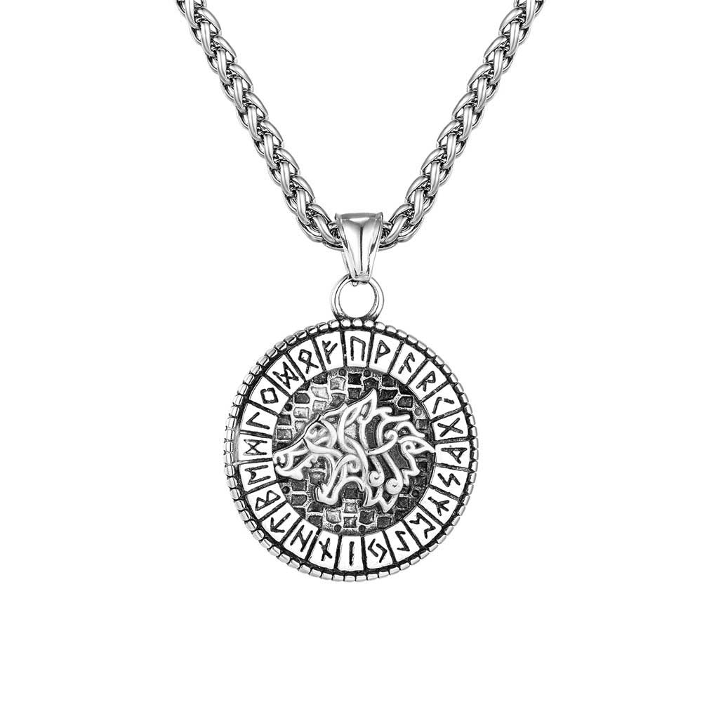 Viking Wolf Runes Necklace 2 Viking Wolf Runes Necklace - Image 2